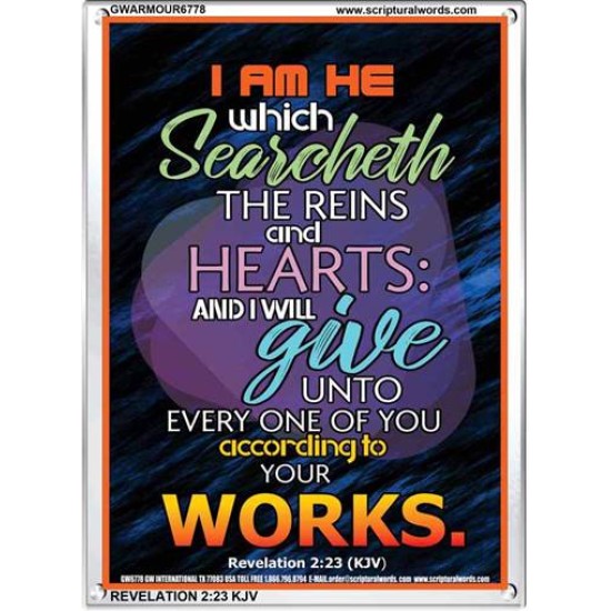 ACCORDING TO YOUR WORKS   Frame Bible Verse   (GWARMOUR6778)   