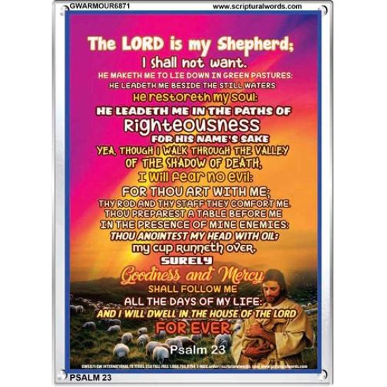 THE LORD IS MY SHEPHERD   Bible Verse Acrylic Glass Frame   (GWARMOUR6871)   
