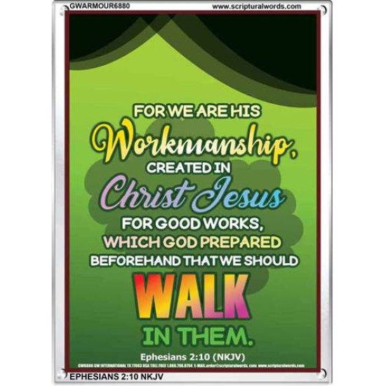 WE ARE HIS WORKMANSHIP   Acrylic Glass framed scripture art   (GWARMOUR6880)   