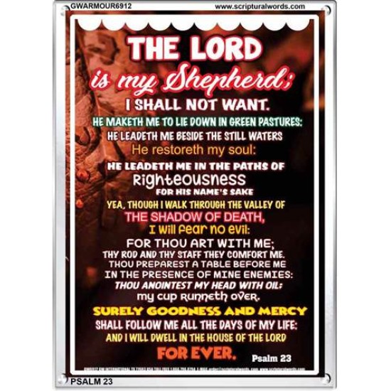 THE LORD IS MY SHEPHERD   Christian Artwork Acrylic Glass Frame   (GWARMOUR6912)   