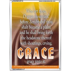 WHO ART THOU O GREAT MOUNTAIN   Bible Verse Frame Online   (GWARMOUR716)   "12X18"