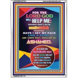 THE LORD GOD WILL HELP ME   Inspirational Bible Verses Framed   (GWARMOUR7231)   