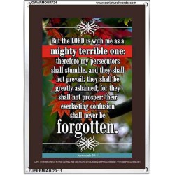 A MIGHTY TERRIBLE ONE   Bible Verse Frame for Home Online   (GWARMOUR724)   "12X18"