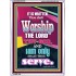 WORSHIP THE LORD THY GOD   Frame Scripture Dcor   (GWARMOUR7270)   "12X18"