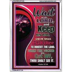 WAIT ON THE LORD   Framed Bible Verse Online   (GWARMOUR7436)   "12X18"