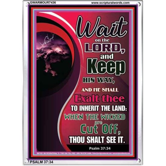 WAIT ON THE LORD   Framed Bible Verse Online   (GWARMOUR7436)   