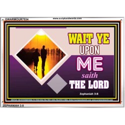 WAIT UPON THE LORD   Custom Frame Scripture   (GWARMOUR7534)   "18X12"