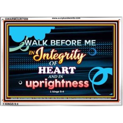 WALK IN INTEGRITY   Unique Bible Verse Frame   (GWARMOUR7559)   "18X12"