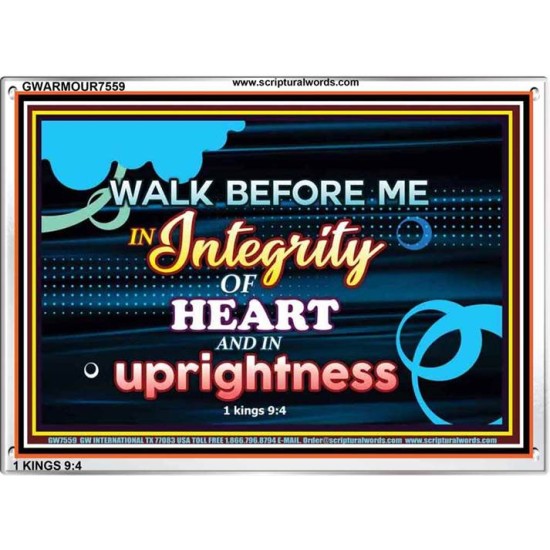 WALK IN INTEGRITY   Unique Bible Verse Frame   (GWARMOUR7559)   