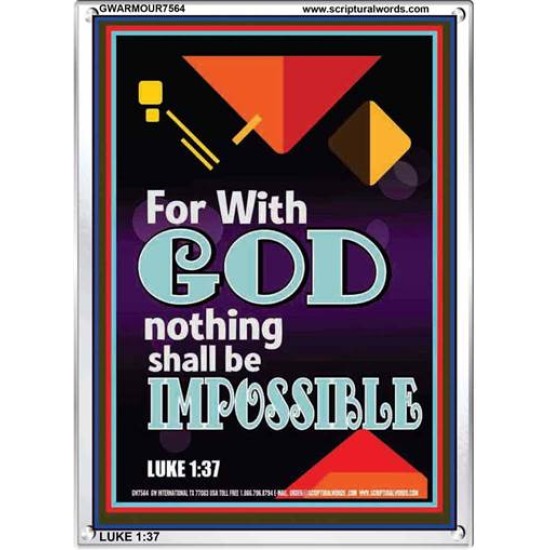 WITH GOD NOTHING SHALL BE IMPOSSIBLE   Frame Bible Verse   (GWARMOUR7564)   