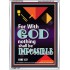 WITH GOD NOTHING SHALL BE IMPOSSIBLE   Frame Bible Verse   (GWARMOUR7564)   "12X18"