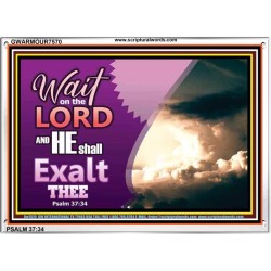 WAIT ON THE LORD   Framed Bible Verses   (GWARMOUR7570)   "18X12"