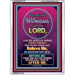 YE ARE MY WITNESSES   Custom Framed Bible Verse   (GWARMOUR7718)   "12X18"