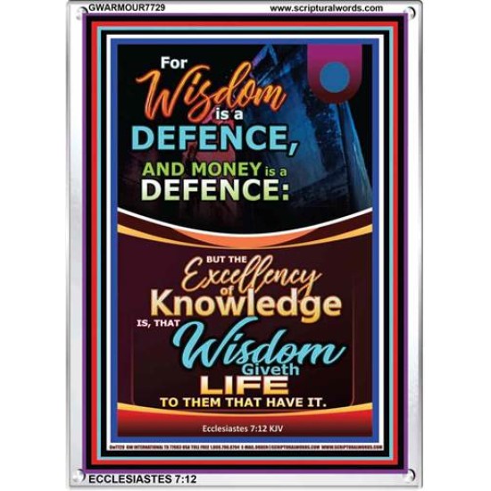 WISDOM A DEFENCE   Bible Verses Framed for Home   (GWARMOUR7729)   