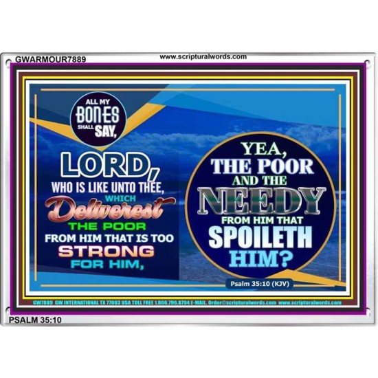 WHO IS LIKE UNTO THEE   Bible Verses Poster   (GWARMOUR7889)   