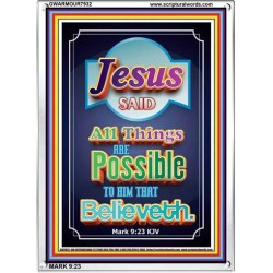 ALL THINGS ARE POSSIBLE   Bible Verses Wall Art Acrylic Glass Frame   (GWARMOUR7932)   