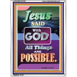 WITH GOD ALL THINGS ARE POSSIBLE   Christian Artwork Acrylic Glass Frame   (GWARMOUR7967)   