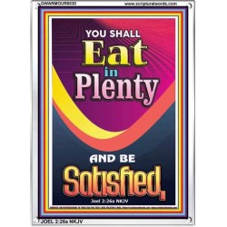 YOU SHALL EAT IN PLENTY   Inspirational Bible Verse Framed   (GWARMOUR8030)   