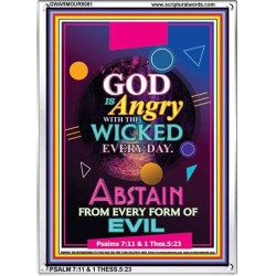 ANGRY WITH THE WICKED   Scripture Wooden Framed Signs   (GWARMOUR8081)   