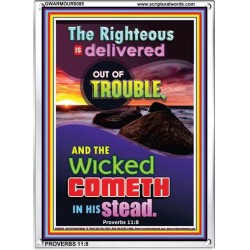 THE RIGHTEOUS IS DELIVERED   Encouraging Bible Verse Frame   (GWARMOUR8085)   