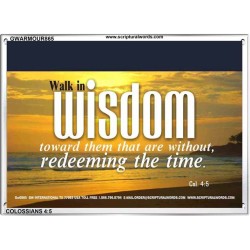 WALK IN WISDOM   Bible Verse Wall Art   (GWARMOUR865)   "18X12"