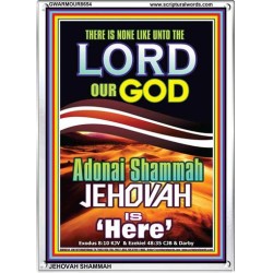 ADONAI JEHOVAH SHAMMAH GOD IS HERE   Framed Hallway Wall Decoration   (GWARMOUR8654)   