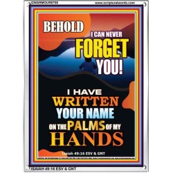 YOUR NAME WRITTEN  IN GODS PALMS   Bible Verse Frame for Home Online   (GWARMOUR8708)   "12X18"