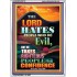 THE LORD HATES EVIL   Large Frame Scripture Wall Art   (GWARMOUR8710)   "12X18"