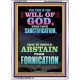ABSTAIN FROM FORNICATION   Scripture Wall Art   (GWARMOUR8715)   