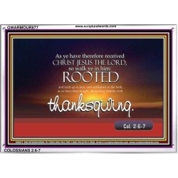 ABOUNDING THEREIN WITH THANKGIVING   Inspirational Bible Verse Framed   (GWARMOUR877)   