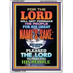 THE LORD WILL NOT FORSAKE HIS PEOPLE   Framed Bible Verse   (GWARMOUR8847)   