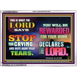 WIPE AWAY YOUR TEARS   Framed Sitting Room Wall Decoration   (GWARMOUR8918)   "18X12"