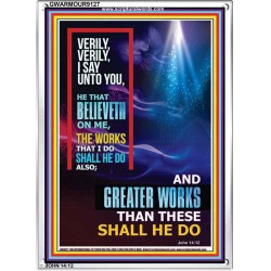 VERILY VERILY I SAY TO YOU   Frame Bible Verses Online   (GWARMOUR9127)   "12X18"