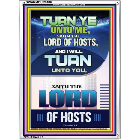 TURN TO THE LORD   Bible Verses Wall Art Acrylic Glass Frame   (GWARMOUR9188)   