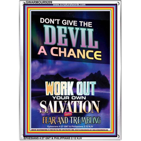 WORK OUT YOUR SALVATION   Bible Verses Wall Art Acrylic Glass Frame   (GWARMOUR9209)   