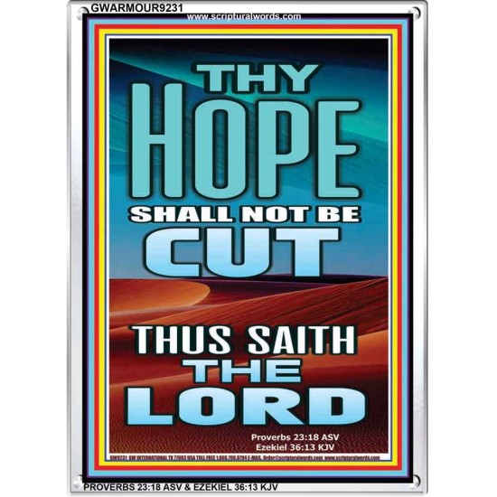 YOUR HOPE SHALL NOT BE CUT OFF   Inspirational Wall Art Wooden Frame   (GWARMOUR9231)   