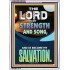 THE LORD IS MY STRENGTH   Framed Bible Verse   (GWARMOUR9248)   "12X18"