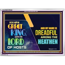 A GREAT KING IS OUR GOD THE LORD OF HOSTS   Custom Frame Bible Verse   (GWARMOUR9348)   "18X12"