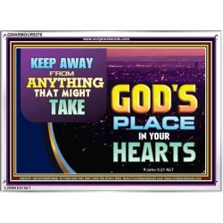 WHAT IS GOD'S PLACE IN YOUR HEART   Large Framed Scripture Wall Art   (GWARMOUR9379)   "18X12"