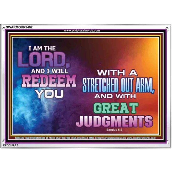 A STRETCHED OUT ARM   Bible Verse Acrylic Glass Frame   (GWARMOUR9482)   