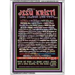 NAMES OF JESUS CHRIST WITH BIBLE VERSES IN YORUBA LANGUAGE {Oruko Jesu Kristi}   Frame Wall Art   (GWARMOURNAMESOFCHRISTYORUBA)   "12X18"