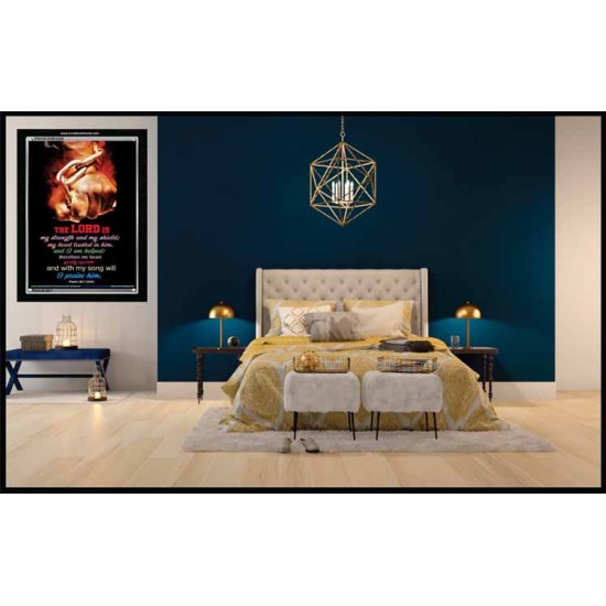 WITH MY SONG WILL I PRAISE HIM   Framed Sitting Room Wall Decoration   (GWASCEND4538)   