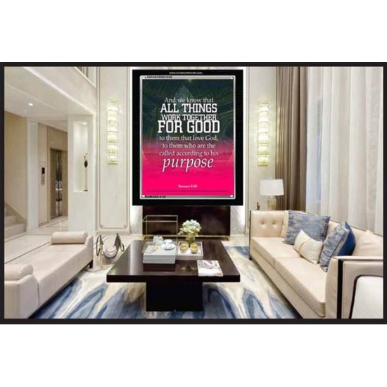 ALL THINGS WORK FOR GOOD TO THEM THAT LOVE GOD   Acrylic Glass framed scripture art   (GWASCEND1036)   