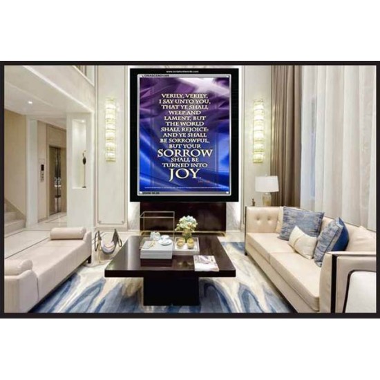 YOUR SORROW SHALL BE TURNED INTO JOY   Framed Scripture Art   (GWASCEND1309)   