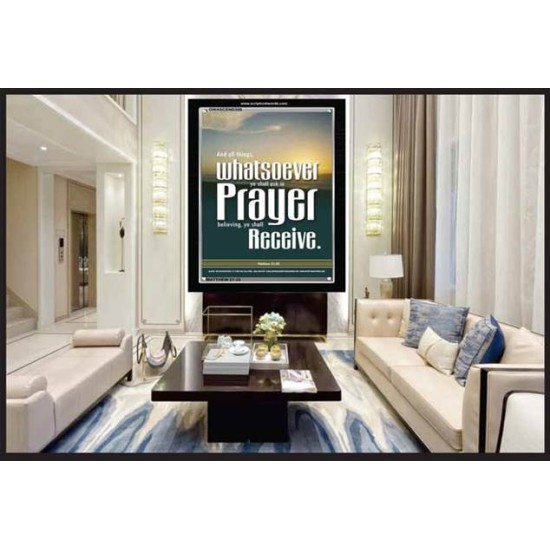 WHATSOEVER YOU ASK IN PRAYER   Contemporary Christian Poster   (GWASCEND306)   