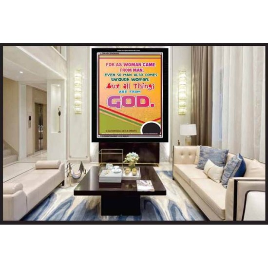 ALL THINGS ARE FROM GOD   Scriptural Portrait Wooden Frame   (GWASCEND6882)   