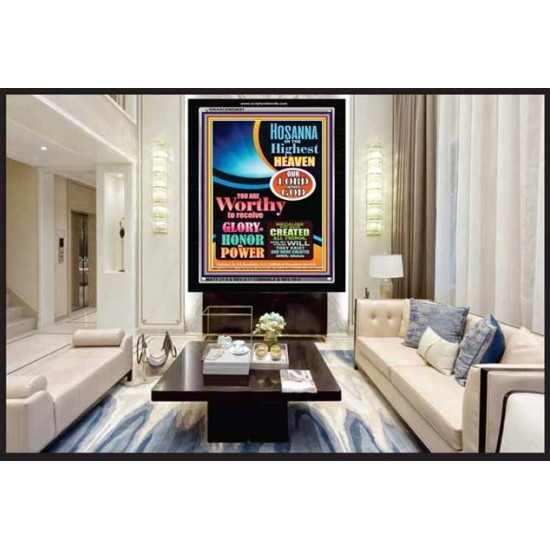 WORTHY TO RECEIVE ALL GLORY   Acrylic Glass framed scripture art   (GWASCEND8631)   