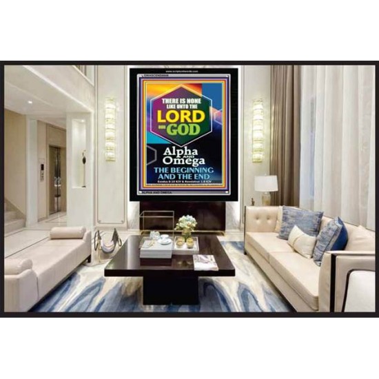 ALPHA AND OMEGA BEGINNING AND THE END   Framed Sitting Room Wall Decoration   (GWASCEND8649)   