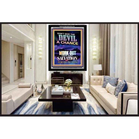 WORK OUT YOUR SALVATION   Bible Verses Wall Art Acrylic Glass Frame   (GWASCEND9209)   