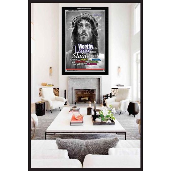 WORTHY IS THE LAMB   Religious Art Acrylic Glass Frame   (GWASCEND3105)   